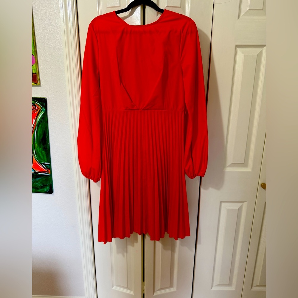 Orange pleated dress